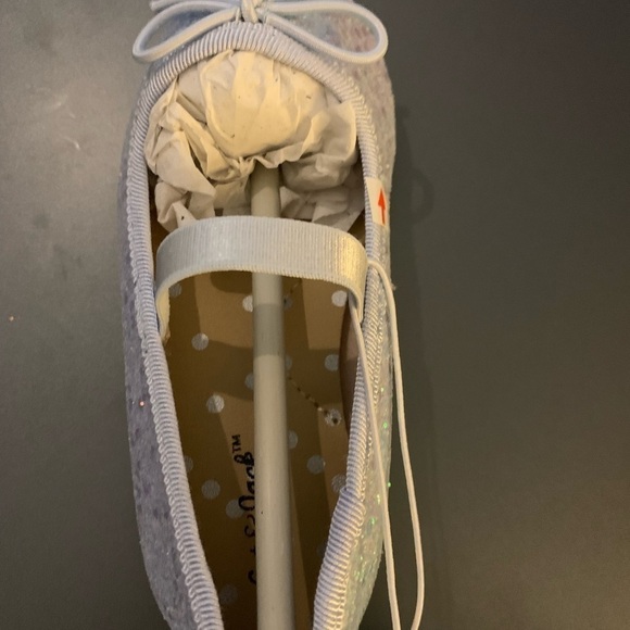 Cat & Jack Toddler Girls Lily Glitter Slip On Ballet Flats Purple Size 6 - Picture 11 of 12